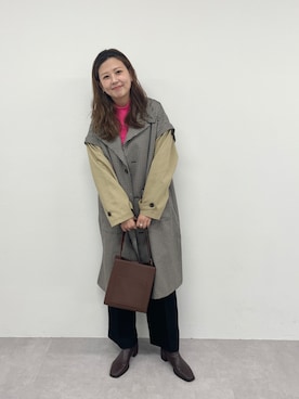 「DISCOAT（ディスコート）のアイテム（その他アウター）」を使った、akariさん（レディース・167cm）の秋コーディネート