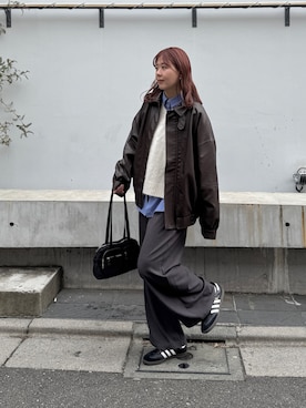 「アイテム（ブルゾン）」を使った、akariさん（レディース・167cm）の秋コーディネート