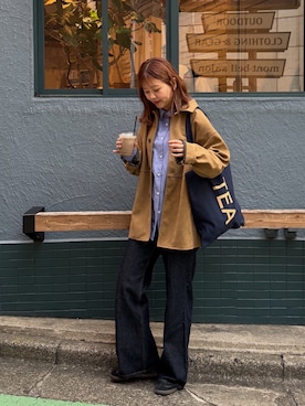 「アイテム（その他アウター）」を使った、akariさん（レディース・167cm）の秋コーディネート