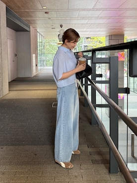 「DISCOAT（ディスコート）のアイテム（デニムパンツ）」を使った、akariさん（レディース・167cm）の春コーディネート
