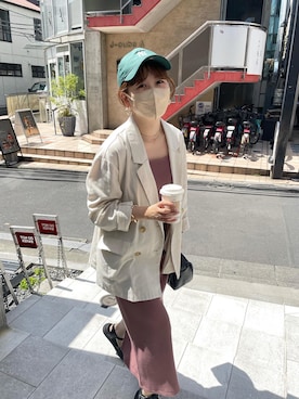 「DISCOAT（ディスコート）のアイテム（ジャケット/アウター）」を使った、akariさん（レディース・167cm）の春コーディネート