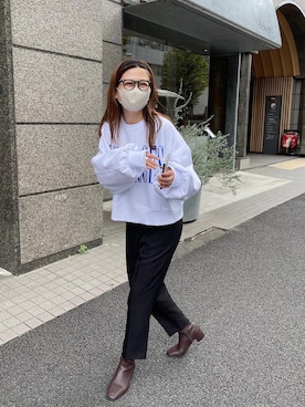 「DISCOAT（ディスコート）のアイテム（スウェット）」を使った、akariさん（レディース・167cm）の秋コーディネート