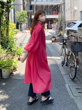 「DISCOAT（ディスコート）のアイテム（ワンピース/ドレス）」を使った、akariさん（レディース・167cm）の夏コーディネート