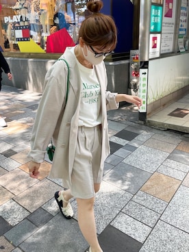 「DISCOAT（ディスコート）のアイテム（ジャケット/アウター）」を使った、akariさん（レディース・167cm）の春コーディネート