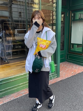 「DISCOAT（ディスコート）のアイテム（ブルゾン）」を使った、akariさん（レディース・167cm）の春コーディネート