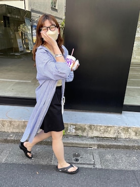 「DISCOAT（ディスコート）のアイテム（シャツワンピース）」を使った、akariさん（レディース・167cm）の春コーディネート
