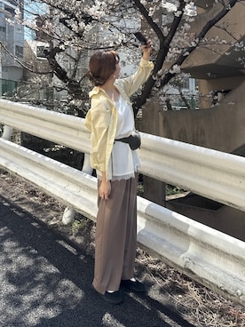 「DISCOAT（ディスコート）のアイテム」を使った、akariさん（レディース・167cm）の春コーディネート