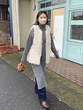 「DISCOAT（ディスコート）のアイテム（ワンピース/ドレス）」を使った、akariさん（レディース・167cm）の秋コーディネート