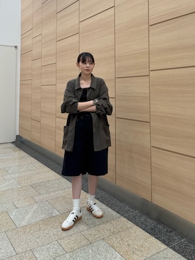 「アイテム（カバーオール）」を使った、Rさん（レディース・156cm）の夏コーディネート