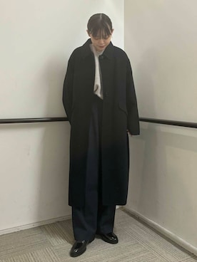 「アイテム（ステンカラーコート）」を使った、Rさん（レディース・156cm）の秋コーディネート