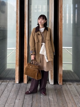 「アイテム（その他アウター）」を使った、Rさん（レディース・156cm）の秋コーディネート