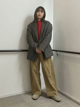 「アイテム（その他アウター、ブラック系）」を使った、Rさん（レディース・156cm）の秋コーディネート