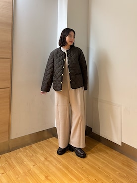 「アイテム（オールインワン・サロペット）」を使った、Rさん（レディース・156cm）の秋コーディネート