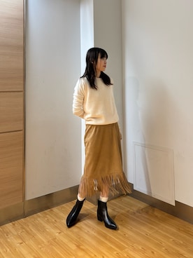 「アイテム（ベスト）」を使った、Rさん（レディース・156cm）の秋コーディネート