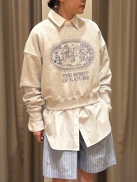 「URBANRESEARCH」｜「アイテム（スウェット）」を使った、りなさん（レディース・156cm）の春コーディネート