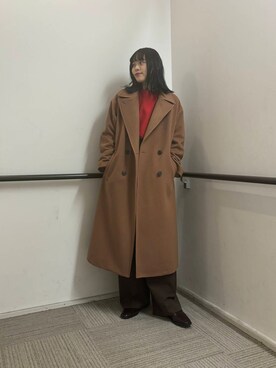 「アイテム（チェスターコート）」を使った、Rさん（レディース・156cm）の秋コーディネート