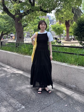 「URBAN RESEARCH（アーバンリサーチ）のBONGUSTA　NARAM TOTEBAG（トートバッグ、イエロー系）」を使った、Rさん（レディース・156cm）の夏コーディネート