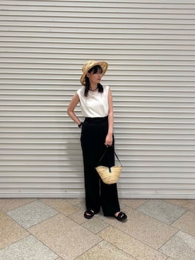 「綺麗めコーデ」｜「アイテム（アクセサリー）」を使った、りなさん（レディース・156cm）の夏コーディネート