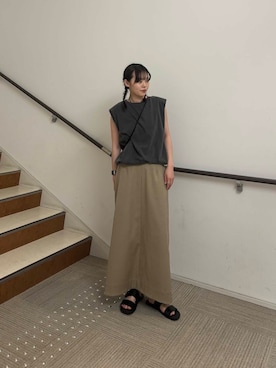 「綺麗めコーデ」｜りなさん（レディース・156cm）の夏コーディネート