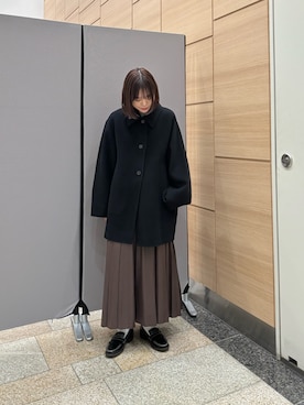 「アイテム（ステンカラーコート）」を使った、Rさん（レディース・156cm）の秋コーディネート