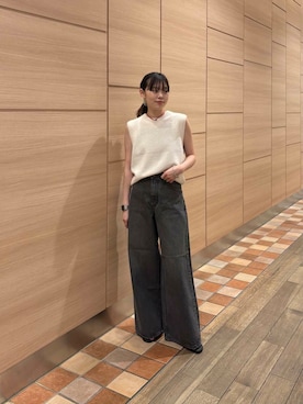 「ノースリーブニット」｜Rさん（レディース・156cm）の夏コーディネート