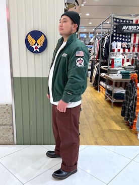 「アイテム（ミリタリージャケット、レッド系）」を使った、🐉𝔑𝔞𝔬𝔱𝔬🐍さん（メンズ・167cm）の冬コーディネート