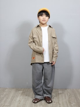 「ikka（イッカ）のアイテム（シャツ/ブラウス）」を使った、Ｒ兄弟さん（キッズ・130cm）の秋コーディネート