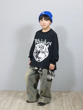 「アイテム（ニットキャップ/ビーニー）」を使った、Ｒ兄弟さん（キッズ・124cm）の秋コーディネート