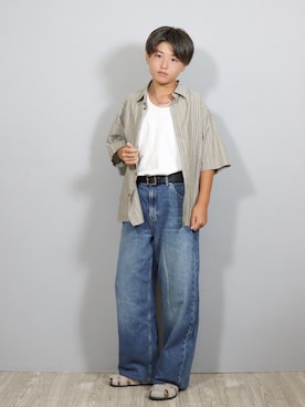 「アイテム（デニムパンツ）」を使った、Ｒ兄弟さん（キッズ・157cm・10代）の夏コーディネート
