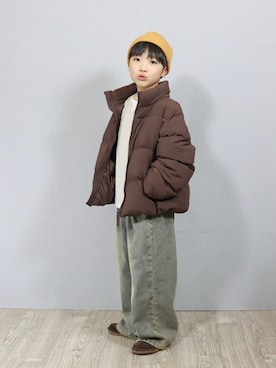 「アイテム（ニットキャップ/ビーニー）」を使った、Ｒ兄弟さん（キッズ・124cm）の秋コーディネート