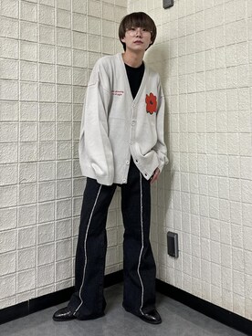 「re_k by JUNRED（レクバイジュンレッド）のアイテム（カーディガン/ボレロ）」を使った、omatsuさん（メンズ・169cm）の秋コーディネート