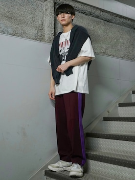 「JUNRED（ジュンレッド）のアイテム（カーディガン/ボレロ）」を使った、omatsuさん（メンズ・169cm）の春コーディネート