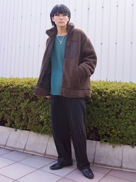 「JUNRED（ジュンレッド）のアイテム（ニット/セーター）」を使った、omatsuさん（メンズ・169cm）の冬コーディネート