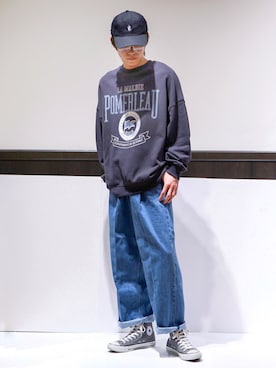 「JUNRED（ジュンレッド）のアイテム（スウェット）」を使った、omatsuさん（メンズ・169cm）の冬コーディネート