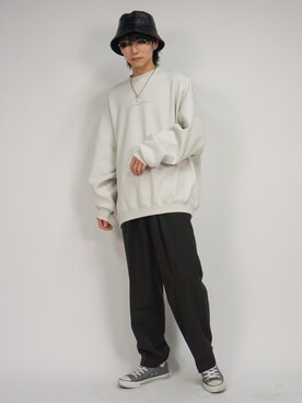 「JUNRED（ジュンレッド）のアイテム（帽子）」を使った、omatsuさん（メンズ・169cm）の冬コーディネート