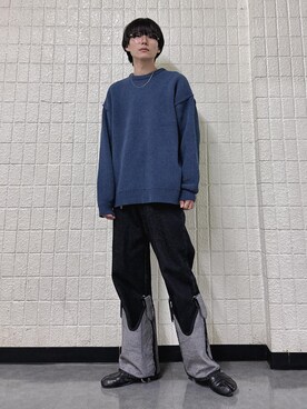 「JUNRED（ジュンレッド）のアイテム（ニット/セーター）」を使った、omatsuさん（メンズ・169cm）の冬コーディネート