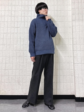 「JUNRED（ジュンレッド）のアイテム（ニット/セーター）」を使った、omatsuさん（メンズ・169cm）の秋コーディネート
