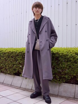 「JUNRED（ジュンレッド）のアイテム（トレンチコート）」を使った、omatsuさん（メンズ・169cm）の秋コーディネート