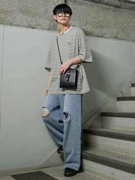 「JUNRED（ジュンレッド）のアイテム（バッグ）」を使った、omatsuさん（メンズ・169cm）の夏コーディネート