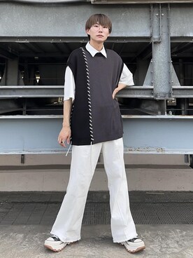 「JUNRED（ジュンレッド）のアイテム（ベスト）」を使った、omatsuさん（メンズ・169cm）の秋コーディネート
