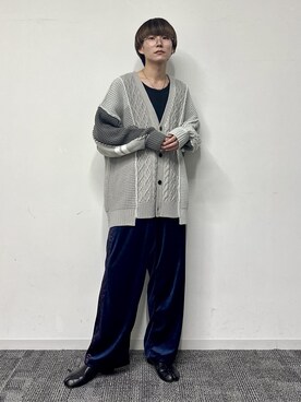 「JUNRED（ジュンレッド）のアイテム（カーディガン/ボレロ）」を使った、omatsuさん（メンズ・169cm）の冬コーディネート
