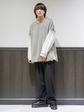 「JUNRED（ジュンレッド）のアイテム（ベスト）」を使った、omatsuさん（メンズ・169cm）の冬コーディネート