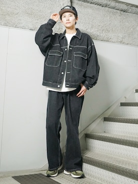 「JUNRED（ジュンレッド）のアイテム（デニムジャケット）」を使った、omatsuさん（メンズ・169cm）の秋コーディネート