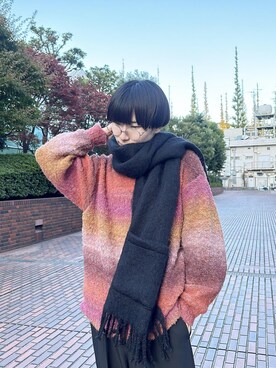 「JUNRED（ジュンレッド）のアイテム（ニット/セーター）」を使った、omatsuさん（メンズ・169cm）の冬コーディネート