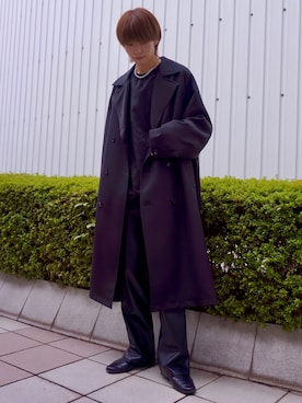 「JUNRED（ジュンレッド）のアイテム（トレンチコート）」を使った、omatsuさん（メンズ・169cm）の秋コーディネート