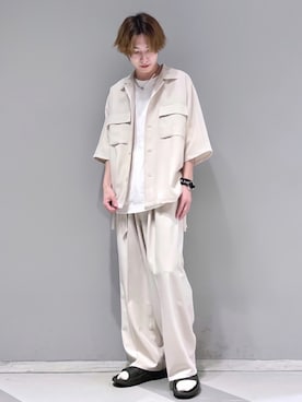 「JUNRED（ジュンレッド）のアイテム（サンダル）」を使った、omatsuさん（メンズ・169cm）の夏コーディネート