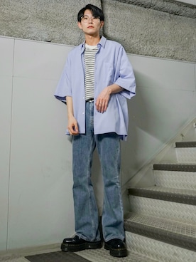 「re_k by JUNRED（レクバイジュンレッド）のアイテム（パンツ）」を使った、omatsuさん（メンズ・169cm）の夏コーディネート