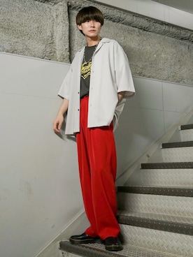 「re_k by JUNRED（レクバイジュンレッド）のアイテム（パンツ）」を使った、omatsuさん（メンズ・169cm）の春コーディネート