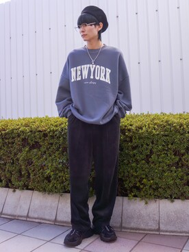 「JUNRED（ジュンレッド）のアイテム（スウェット）」を使った、omatsuさん（メンズ・169cm）の冬コーディネート
