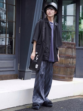 「JUNRED（ジュンレッド）のアイテム（帽子）」を使った、omatsuさん（メンズ・169cm）の夏コーディネート